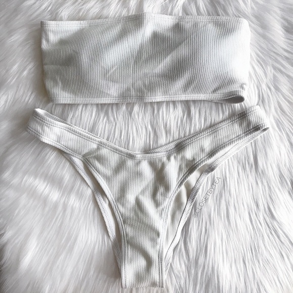 ClosetByTea Other - “Kelly” Tube Top Bikini // White